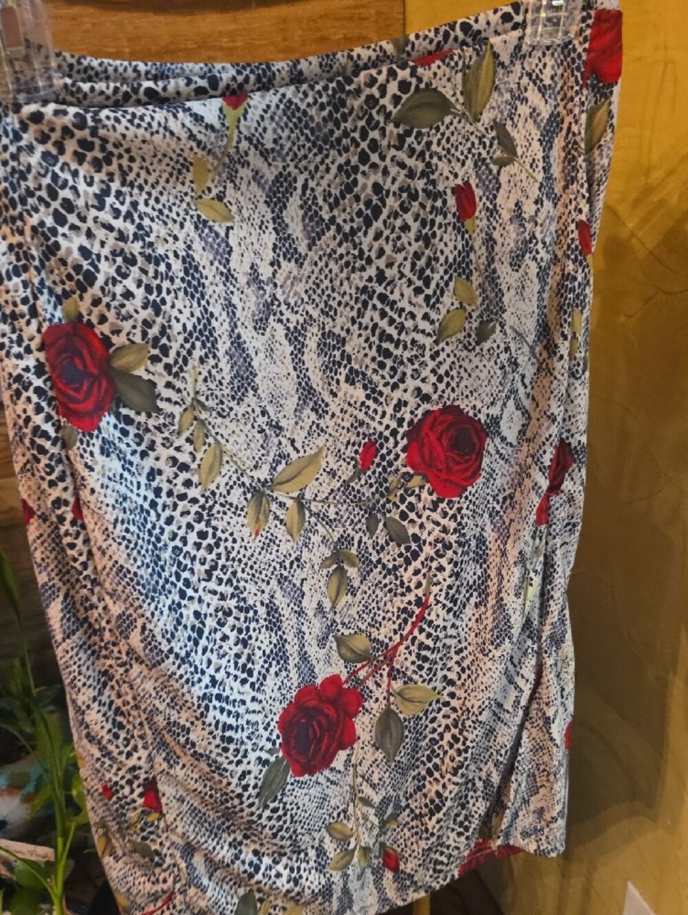 1990s Express Floral Red Rose Print Women's Skirt